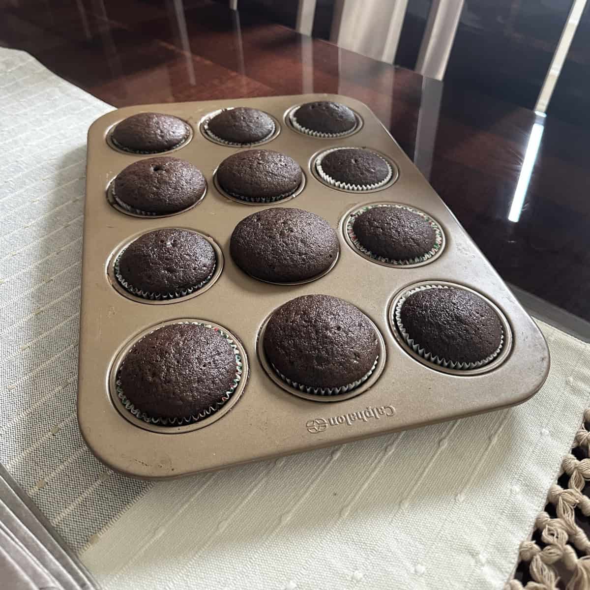 cupcakes ready in a tray.