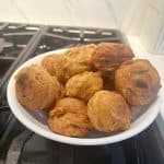vada made with mumbai vada pav recipe in a white bowl on the gas stove.