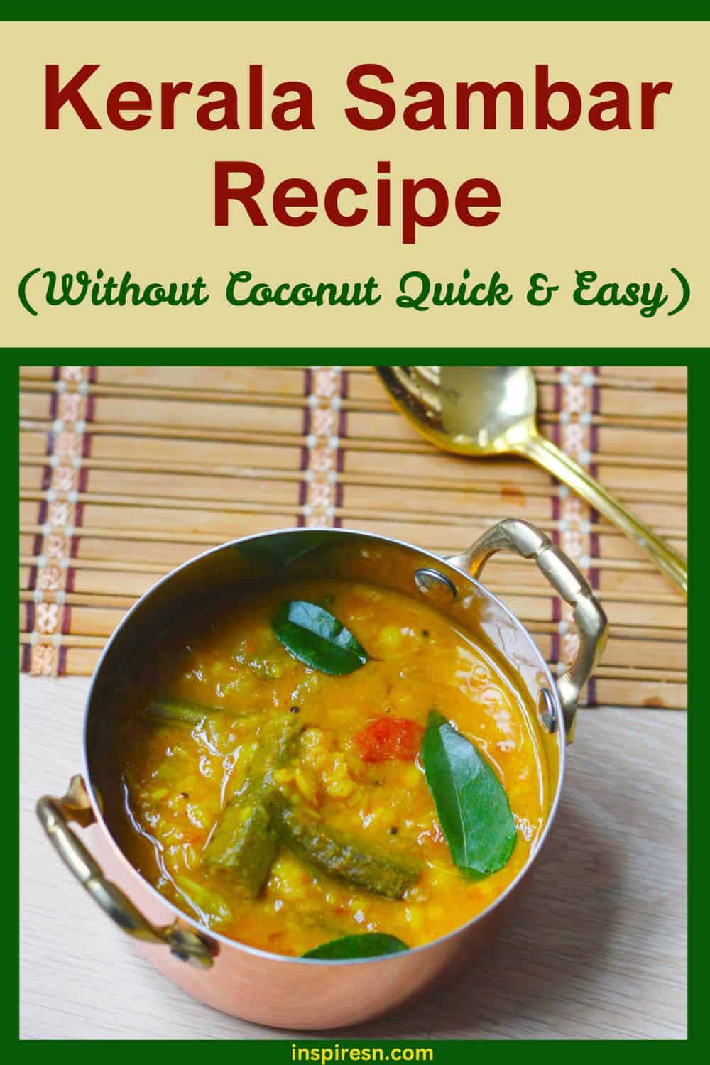 Kerala Sambar Recipe Without Coconut Easy Recipe Inspiresn