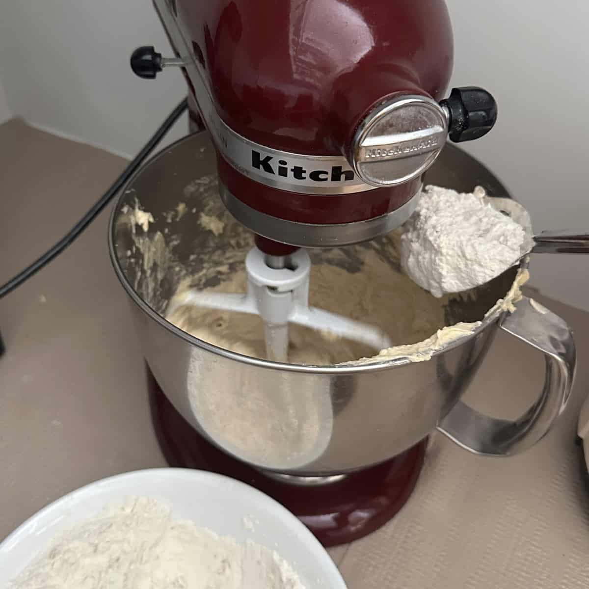 add almond flour to batter.