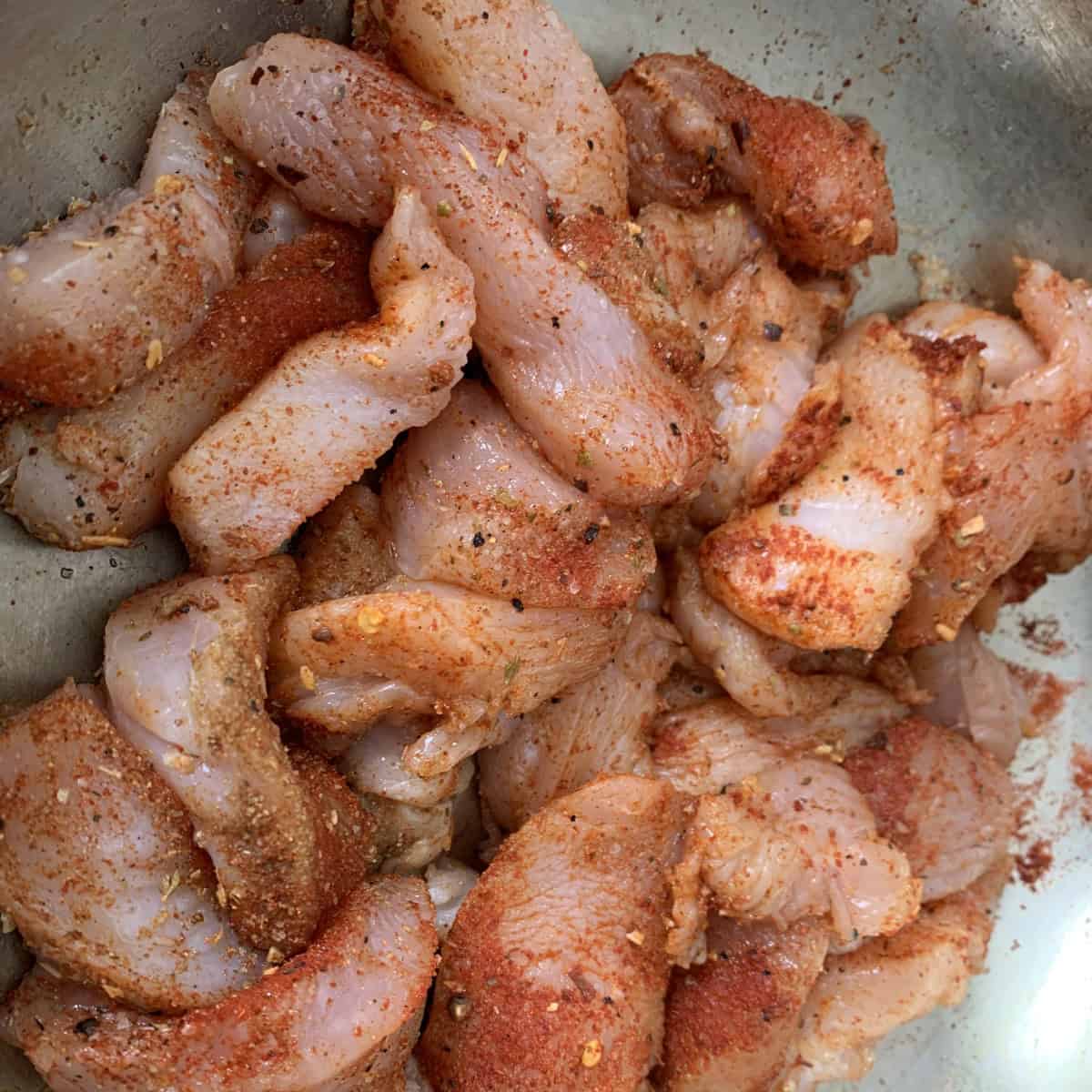 chicken marination in a bowl.