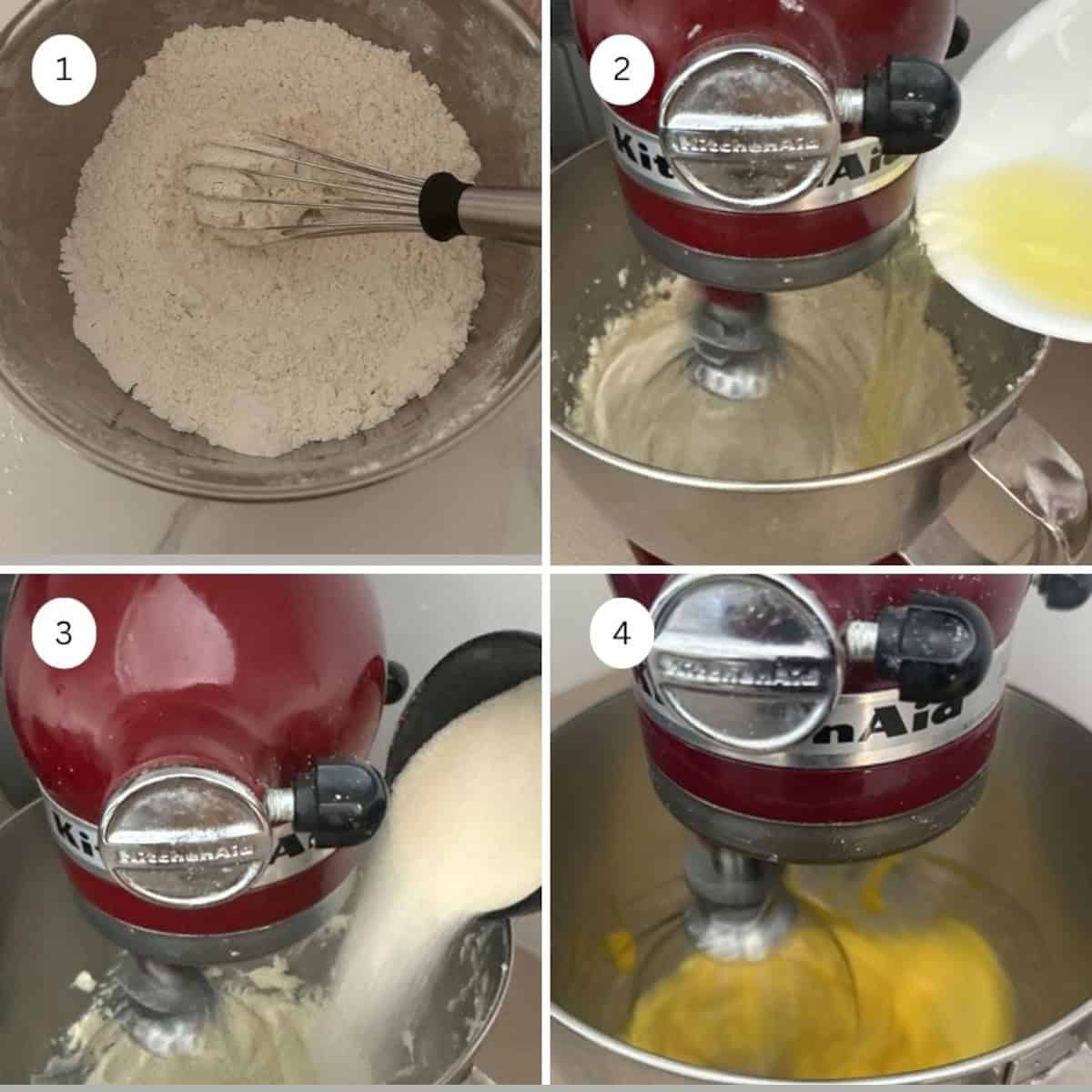 Steps in making tres leches cake in collage.