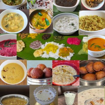onam sadya recipes collage.