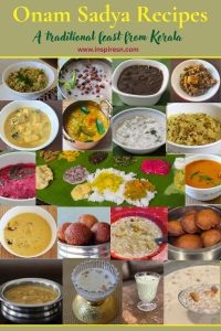 Onam Sadya Recipes displayed as a collage for pin image.