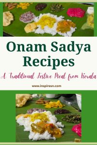 Onam Sadya Recipes served on a banana leaf.