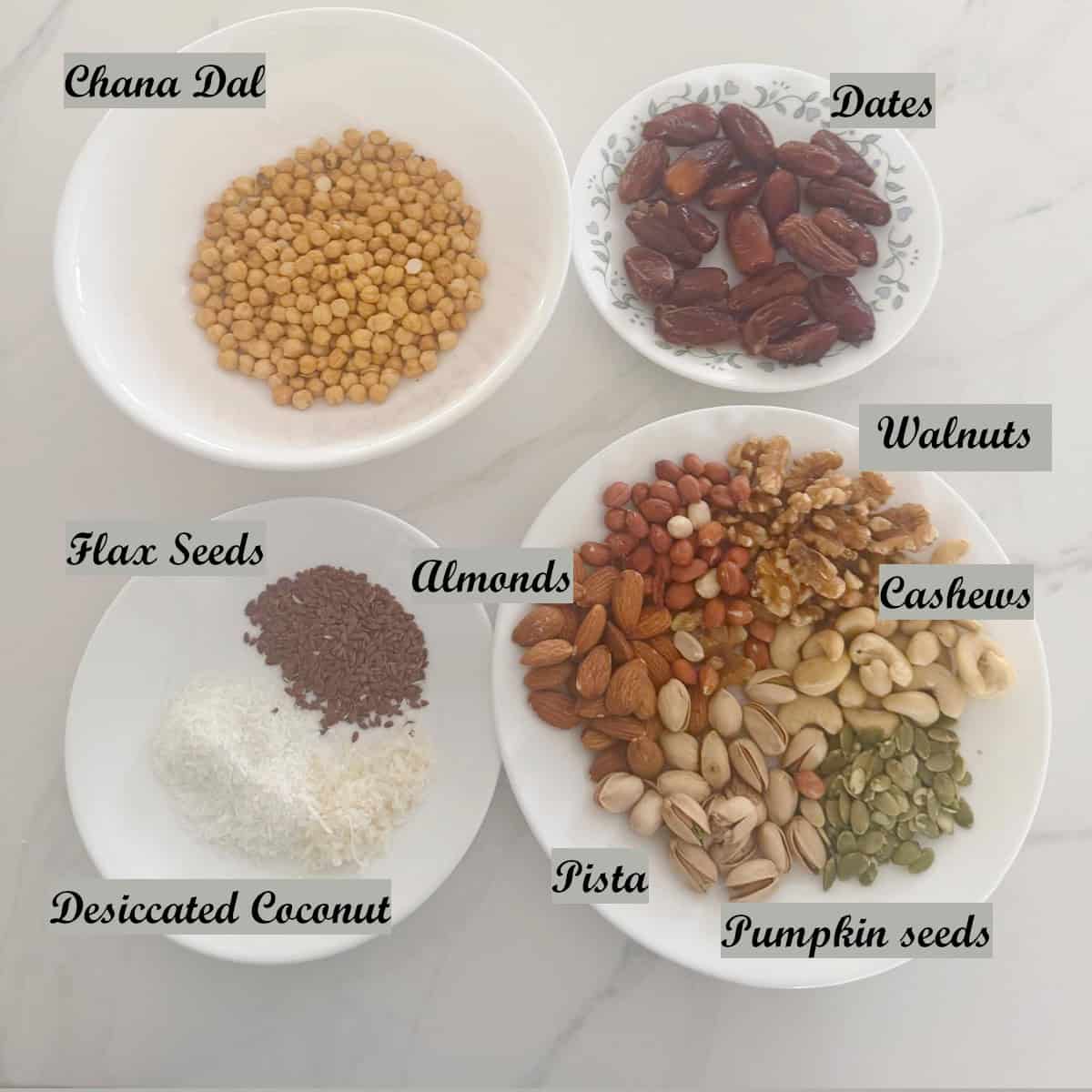 Ingredients for protein laddu.